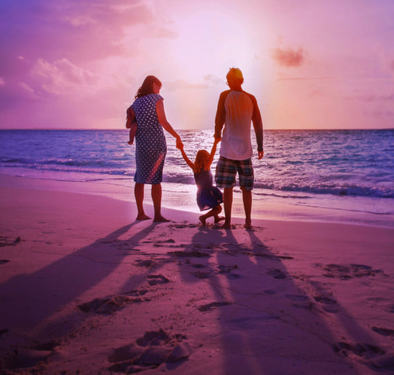 Family on Beach
